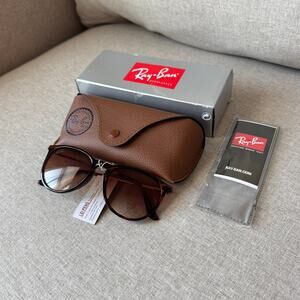 Ray Ban Erika Gold Light Havana Brown Polarized Lens Sunglasses NEW Case Phantos